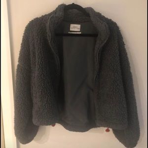 Urban Outfitters Charcoal Fuzzy Jacket